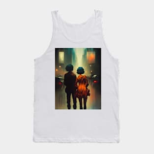 Couple walks at street together Tank Top